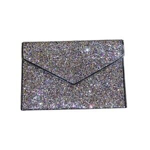 REBECCA MINKOFF Glitter LEO Envelope Glam Clutch Purse Multicolor NWOT Going Out